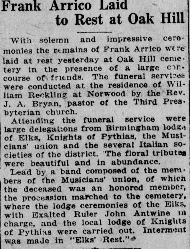 Frank Arrico obituary